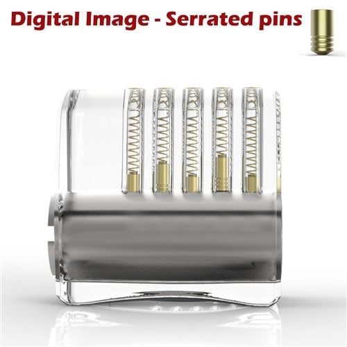 Sparrows Clear Acrylic See Through Lock Serated Pin