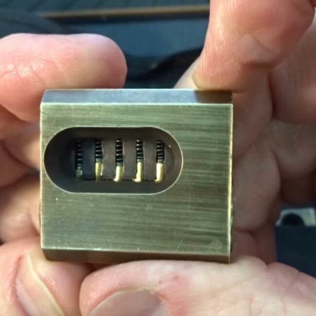 Cutaway Practice Lock Serrated Pins (Left Handed) | PickPals